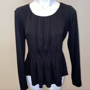 Max Studio black pleated peplum front an…